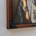 Vintage Lady Portrait Hand-Painted Oil Painting | European Noblewoman Art | Solid Wood Frame 32x39cm - Vintage Oil Painting - Arden Gallery