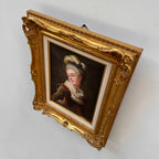 Vintage Lady Portrait Hand-Painted Oil Painting | Luxurious Carved Gold Frame | One of a Kind 42x51cm - Vintage Oil Painting - Arden Gallery