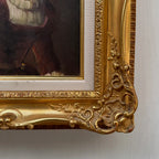Vintage Lady Portrait Hand-Painted Oil Painting | Luxurious Carved Gold Frame | One of a Kind 42x51cm - Vintage Oil Painting - Arden Gallery