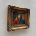 Vintage Madonna Portrait Painting, Classical Religious Art in Wooden Frame - Vintage Oil Painting - Arden Gallery