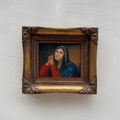 Vintage Madonna Portrait Painting, Classical Religious Art in Wooden Frame - Vintage Oil Painting - Arden Gallery