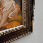 Vintage Madonna and Child Oil Painting, Religious Portrait Art with Ornate Wooden Frame - Vintage Oil Painting - Arden Gallery
