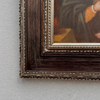Vintage Madonna and Child Oil Painting, Religious Portrait Art with Ornate Wooden Frame - Vintage Oil Painting - Arden Gallery