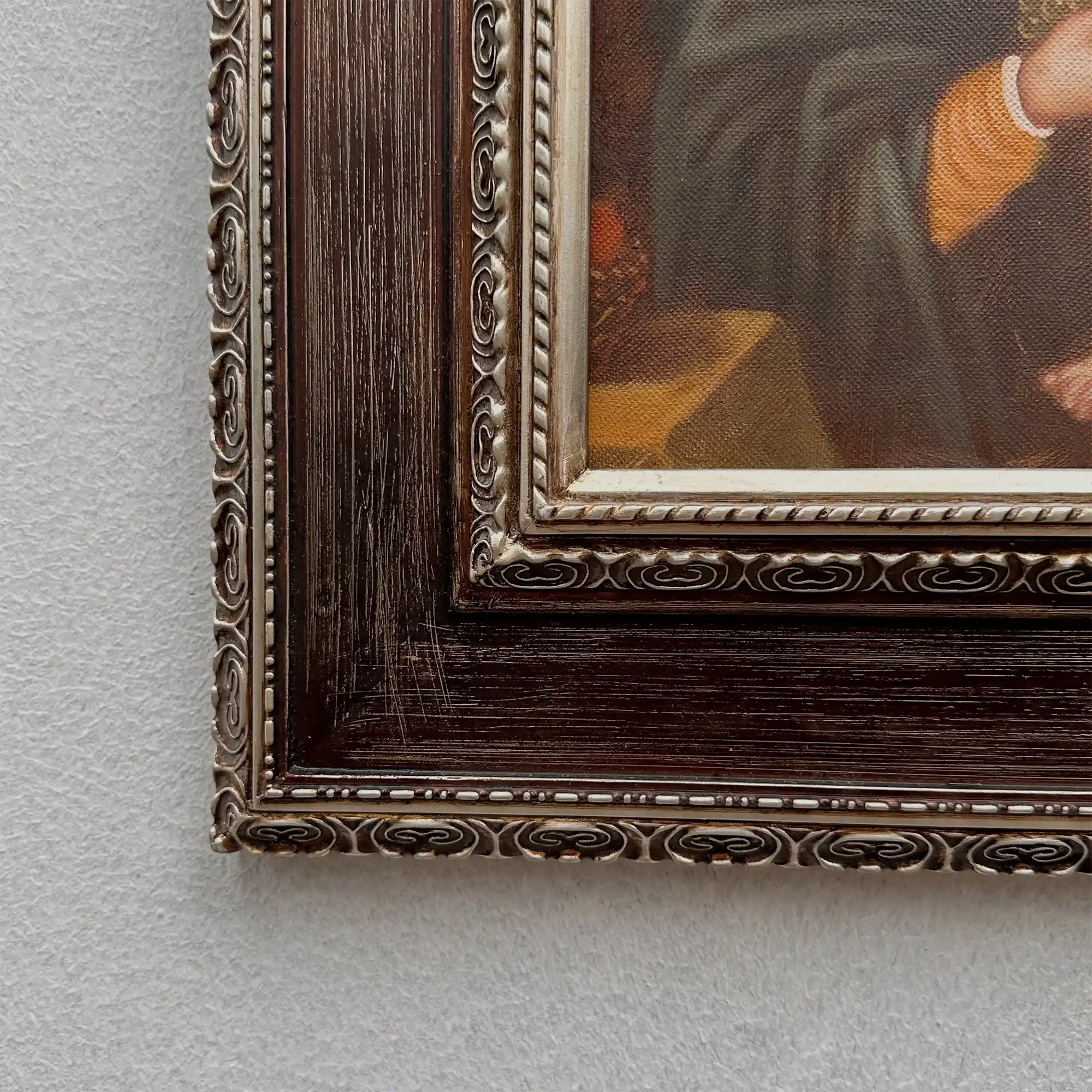 Vintage Madonna and Child Oil Painting, Religious Portrait Art with Ornate Wooden Frame - Vintage Oil Painting - Arden Gallery