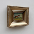 Vintage Miniature Horse Hand-Painted Oil Painting | Intricate Multi-Layer Carved Frame | One of a Kind - Vintage Oil Painting - Arden Gallery