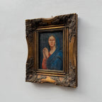 Vintage Praying Madonna Oil Painting, Small Framed Christian Art - Vintage Oil Painting - Arden Gallery