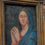 Vintage Praying Madonna Oil Painting, Small Framed Christian Art - Vintage Oil Painting - Arden Gallery