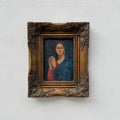 Vintage Praying Madonna Oil Painting, Small Framed Christian Art - Vintage Oil Painting - Arden Gallery