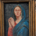 Vintage Praying Madonna Oil Painting, Small Framed Christian Art - Vintage Oil Painting - Arden Gallery