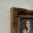 Vintage Praying Madonna Oil Painting, Small Framed Christian Art - Vintage Oil Painting - Arden Gallery