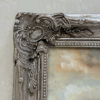 Vintage Seascape Oil Painting with Sailing Ships – Antique Ornate Frame Nautical Wall Art - Vintage Oil Painting - Arden Gallery