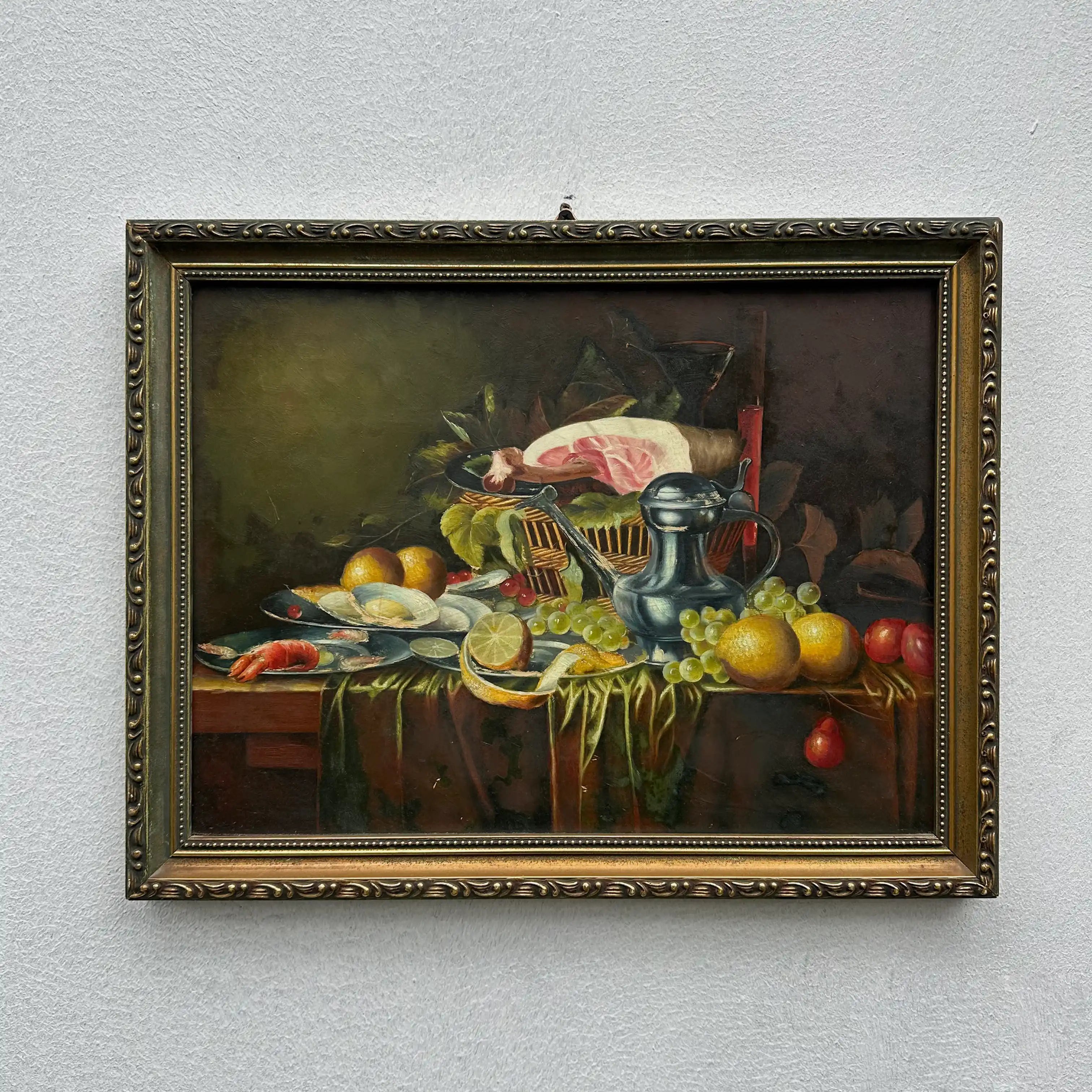 Vintage Still Life Hand-Painted Oil Painting | Mid-20th Century Artwork |  45x35cm - Vintage Oil Painting - Arden Gallery