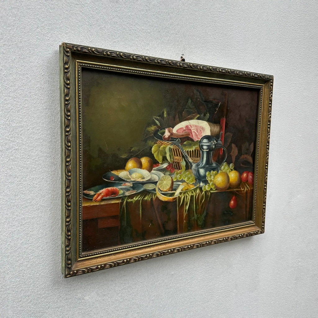 Vintage Still Life Hand-Painted Oil Painting | Mid-20th Century Artwork |  45x35cm - Vintage Oil Painting - Arden Gallery