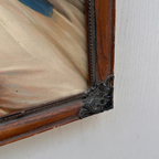 Vintage Victorian Lady Hand-Painted Oil Painting | Romantic Female Portrait Theme | Solid Wood Carved Frame 32x39cm - Vintage Oil Painting - Arden Gallery