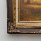 Vintage Woodland Landscape Painting, Hand Painted Forest Scene in Ornate Frame - Vintage Oil Painting - Arden Gallery