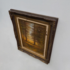 Vintage Woodland Landscape Painting, Hand Painted Forest Scene in Ornate Frame - Vintage Oil Painting - Arden Gallery