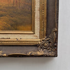 Vintage Woodland Landscape Painting, Hand Painted Forest Scene in Ornate Frame - Vintage Oil Painting - Arden Gallery