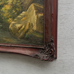 Vintage Woodland Landscape Painting, Hand Painted Forest Stream Artwork - Vintage Oil Painting - Arden Gallery