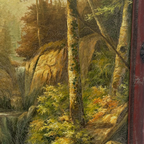 Vintage Woodland Landscape Painting, Hand Painted Forest Stream Artwork - Vintage Oil Painting - Arden Gallery