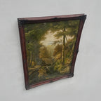 Vintage Woodland Landscape Painting, Hand Painted Forest Stream Artwork - Vintage Oil Painting - Arden Gallery