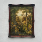 Vintage Woodland Landscape Painting, Hand Painted Forest Stream Artwork - Vintage Oil Painting - Arden Gallery