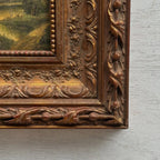Woodland River at Dusk | Vintage Landscape Oil Painting | Bronze Frame | 11.8×13.8in - Vintage Oil Painting - Arden Gallery