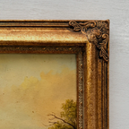 c.1960s Vintage European Alpine Landscape Oil Painting in Baroque Gold Gilt Frame - Vintage Oil Painting - Arden Gallery
