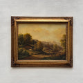 c.1960s Vintage European Alpine Landscape Oil Painting in Baroque Gold Gilt Frame - Vintage Oil Painting - Arden Gallery