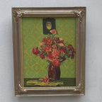 Original Hand-Painted French Vintage Carnation Still Life Oil Painting, 40x49cm