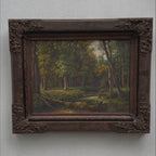 Classical European Woodland Painting, Rustic Forest Nature Landscape Art