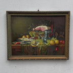 Vintage Still Life Hand-Painted Oil Painting | Mid-20th Century Artwork |  45x35cm