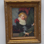 Vintage Gilded Carved Frame | Lady Portrait Hand-Painted Oil Painting 48x58cm