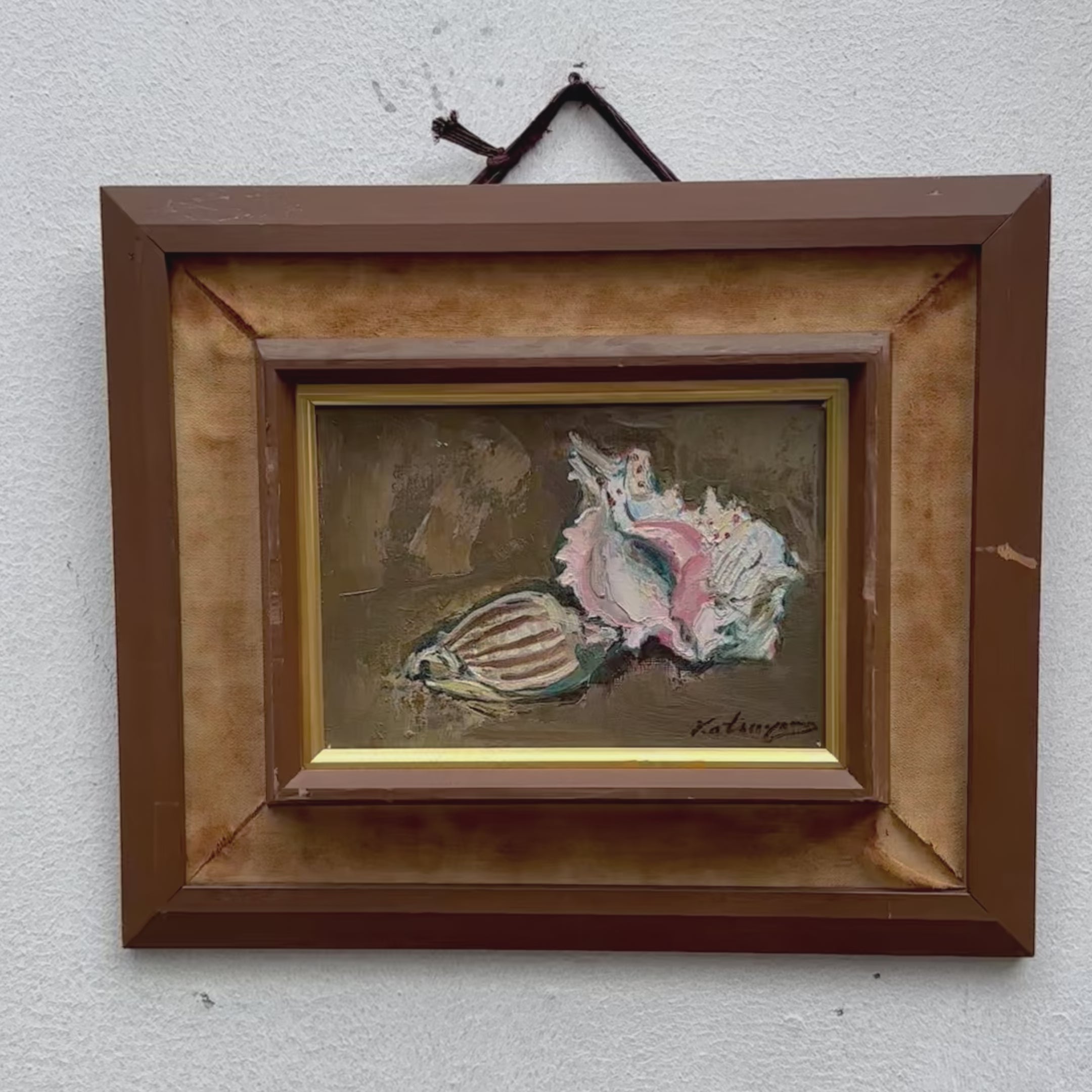 Hand-Painted Oil Painting – Original Artwork by Katsuyama, Period Original Frame Included