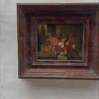 Original Classical Fruit Still Life Hand-Painted Oil Painting in Heavy Dark Wood Frame  (with Frame 43 x 38 cm)
