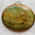 A Grand Maritime Treasure — One-of-a-Kind Vintage Sailing Ship Oil Painting